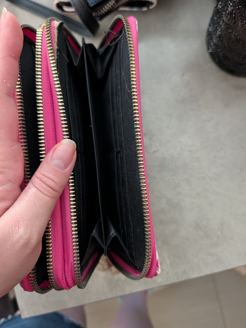 Zip-Around Pink Women's Wallet with Multiple Compartments